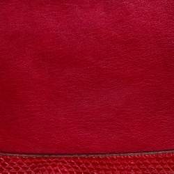 مملوكة مسبقًا حقيبة كتف كارتييه جلد ثعبان وجلد بنية محمرة