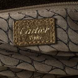 مملوكة مسبقًا حقيبة كتف كارتييه لا دونا جلد وسويدي ذهبي