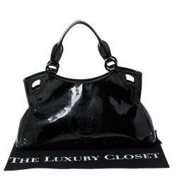 Pre Owned Cartier Black Patent Leather Small Marcello De Cartier Bag