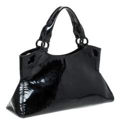 Pre Owned Cartier Black Patent Leather Small Marcello De Cartier Bag