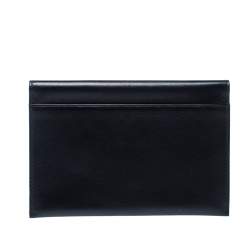 Pre Owned Cartier Black Leather Sapphire Line Flap Wallet