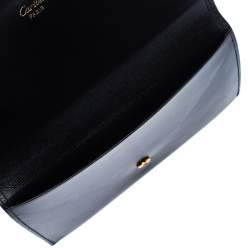 Pre Owned Cartier Black Leather Sapphire Line Flap Wallet