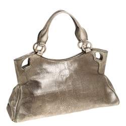 Pre Owned Cartier Gold Leather Small Marcello De Cartier Bag