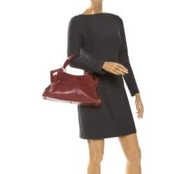 Pre Owned Cartier Red Leather Small Marcello De Cartier Bag