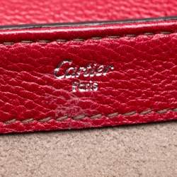 Pre Owned Cartier Red Leather/Patent Leather and Python Classic Feminine Line Chain Bag