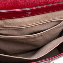 Pre Owned Cartier Red Leather/Patent Leather and Python Classic Feminine Line Chain Bag