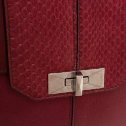 Pre Owned Cartier Red Leather/Patent Leather and Python Classic Feminine Line Chain Bag