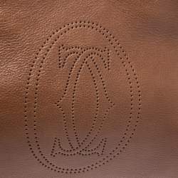 Pre Owned حقيبة كارتييه ماركلو دو كارتييه متوسطة جلد بنية