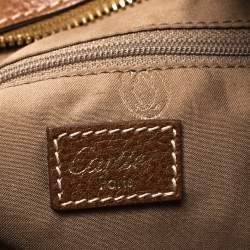 Pre Owned حقيبة كارتييه ماركلو دو كارتييه متوسطة جلد بنية