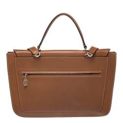 Pre Owned Cartier Tan Leather Marcello de Cartier Top Handle Bag