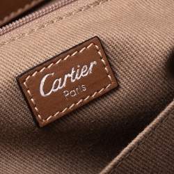 Pre Owned Cartier Tan Leather Marcello de Cartier Top Handle Bag