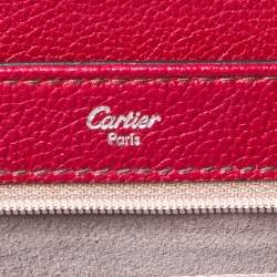Pre Owned Cartier Red Leather and Python Shoulder Bag