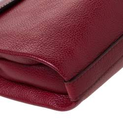 Pre Owned Cartier Red Leather and Python Shoulder Bag