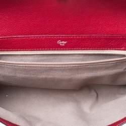 Pre Owned Cartier Red Leather and Python Shoulder Bag