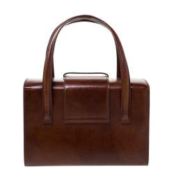 Pre Owned حقيبة كارتييه "بانتير بوكس" جلد لامع بني