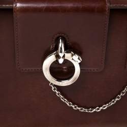 Pre Owned حقيبة كارتييه "بانتير بوكس" جلد لامع بني