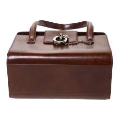 Pre Owned حقيبة كارتييه "بانتير بوكس" جلد لامع بني