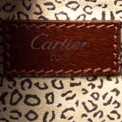 Pre Owned حقيبة كارتييه "بانتير بوكس" جلد لامع بني