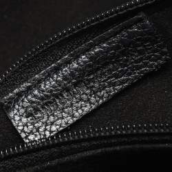 Cartier Black Leather and Python Classic Feminine Line Top Handle Bag