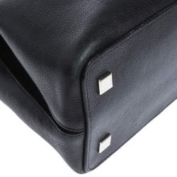 Cartier Black Leather and Python Classic Feminine Line Top Handle Bag