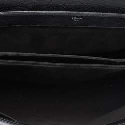 Cartier Black Leather and Python Classic Feminine Line Top Handle Bag