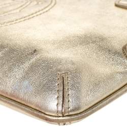 Pre Owned حقيبة كلتش كارتييه "مارسيلو دو كارتييه" بحمالة معصم جلد ذهبي 