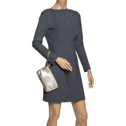 Pre Owned حقيبة كلتش كارتييه "مارسيلو دو كارتييه" بحمالة معصم جلد ذهبي 