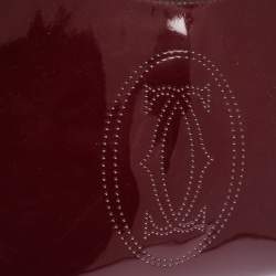 Pre Owned Cartier Red Patent Leather Small Marcello De Cartier Bag