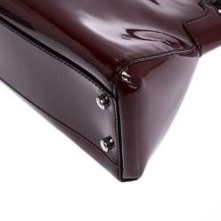 Pre Owned Cartier Red Patent Leather Small Marcello De Cartier Bag