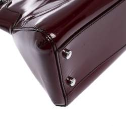 Pre Owned Cartier Red Patent Leather Small Marcello De Cartier Bag