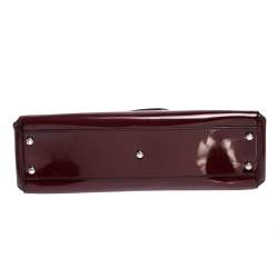 Pre Owned Cartier Red Patent Leather Small Marcello De Cartier Bag