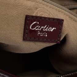 Pre Owned Cartier Red Patent Leather Small Marcello De Cartier Bag