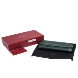 Pre Owned Cartier Green Leather Guirlande de Cartier Continental Wallet