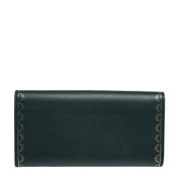 Pre Owned Cartier Green Leather Guirlande de Cartier Continental Wallet