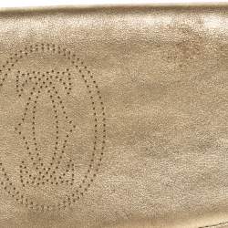 مملوكة مسبقًا Cartier Gold Leather Marcello de Cartier Flap Wallet