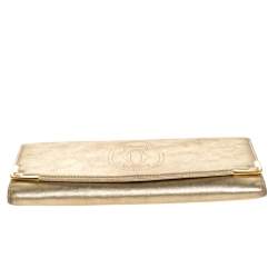 مملوكة مسبقًا Cartier Gold Leather Marcello de Cartier Flap Wallet