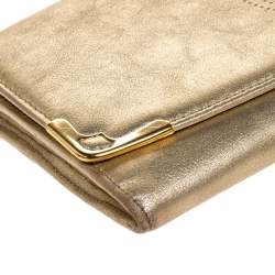 مملوكة مسبقًا Cartier Gold Leather Marcello de Cartier Flap Wallet