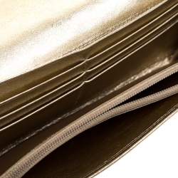 مملوكة مسبقًا Cartier Gold Leather Marcello de Cartier Flap Wallet