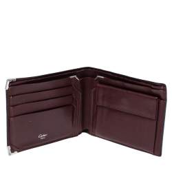 Pre Owned Cartier Black Leather Must De Cartier Bifold Wallet