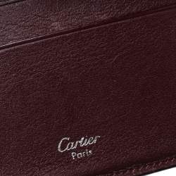 Pre Owned Cartier Black Leather Must De Cartier Bifold Wallet