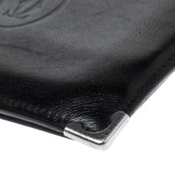 Pre Owned Cartier Black Leather Must De Cartier Bifold Wallet