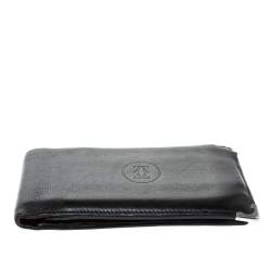 Pre Owned Cartier Black Leather Must De Cartier Bifold Wallet
