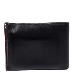 Pre Owned Cartier Black Leather Must De Cartier Bifold Wallet
