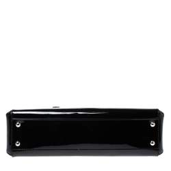 Pre Owned حقيبة كارتييه مارسلو دو كارتييه صغيرة جلد لامعة سوداء