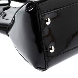 Pre Owned حقيبة كارتييه مارسلو دو كارتييه صغيرة جلد لامعة سوداء