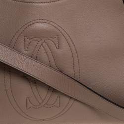 Pre Owned Cartier Beige Leather and Python Marcello de Cartier Shoulder Bag