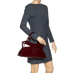 Pre Owned Cartier Red Patent Leather Small Marcello De Cartier Bag