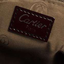 Pre Owned Cartier Red Patent Leather Small Marcello De Cartier Bag