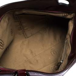 Pre Owned Cartier Red Patent Leather Small Marcello De Cartier Bag