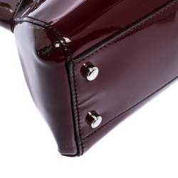 Pre Owned Cartier Red Patent Leather Small Marcello De Cartier Bag